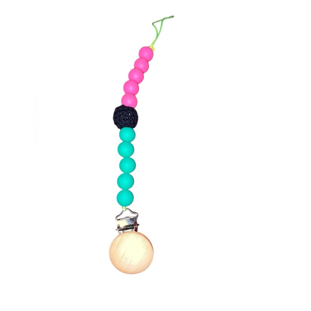 ⭐️5/$10⭐️ Modern Watermelon Inspired HandCrafted Pacifier Clip w/ Silicone Beads
